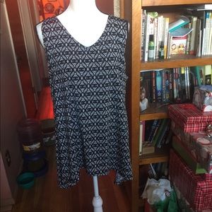 Black and white patterned blouse